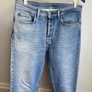 ACNE TAPERED LEG BLUE DENIM PANTS 31 X 26